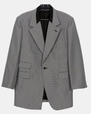 Louis Vuitton Black White Checkered Oversized Blazer Size 34