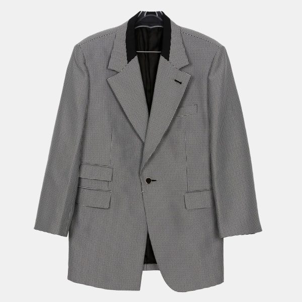Louis Vuitton Black White Checkered Oversized Blazer Size 34
