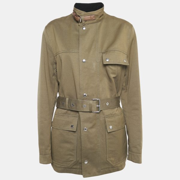 Louis Vuitton Brown Cotton Leather Trim Jacket XL