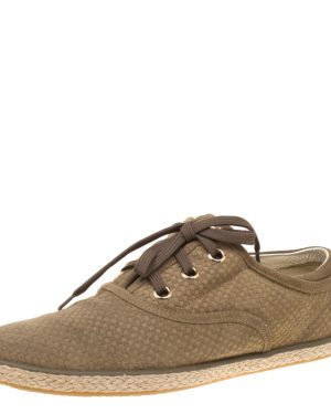 Louis Vuitton Green Suede Petit Damier Espadrilles Sneakers Size 38