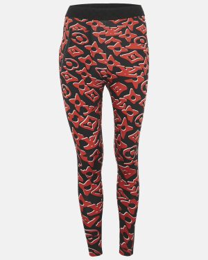Louis Vuitton x Urs Fisher Red/Black Printed Jersey Leggings S
