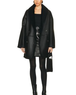 Loulou de Saison Namo Shearling Coat in Black - Black. Size L (also in ).