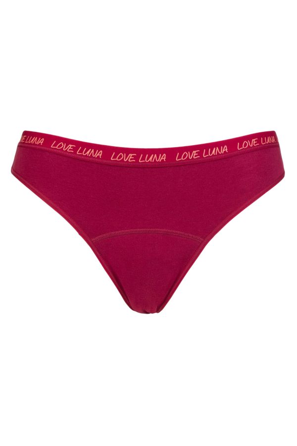 Love Luna 1 Pair Teens First Period Bikini Briefs Dark Cherry 10-11 Years