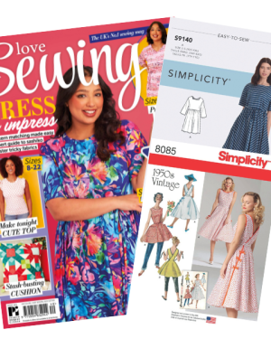 Love Sewing Magazine #140 With Simplicity 8085 Vintage Wrap & 9140 Pullover Dress Patterns