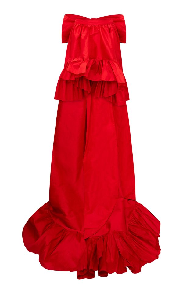 LoveShackFancy - Acaro Taffeta Mini Skirt - Red - US 0 - Moda Operandi