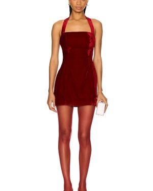 Lovers and Friends Vivica Velvet Mini Dress in Red. Size S, XL, XS, XXS.