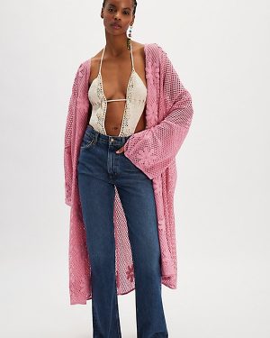 Lucina Mesh Cover Up Top at Free People in Pink