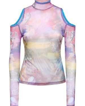 Luna Mystical Fairy Printed Mesh Top