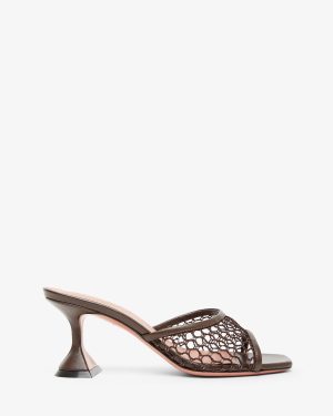 Lupita 70 brown net mules