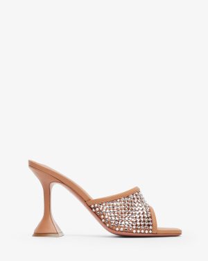 Lupita 95 beige crystal mules