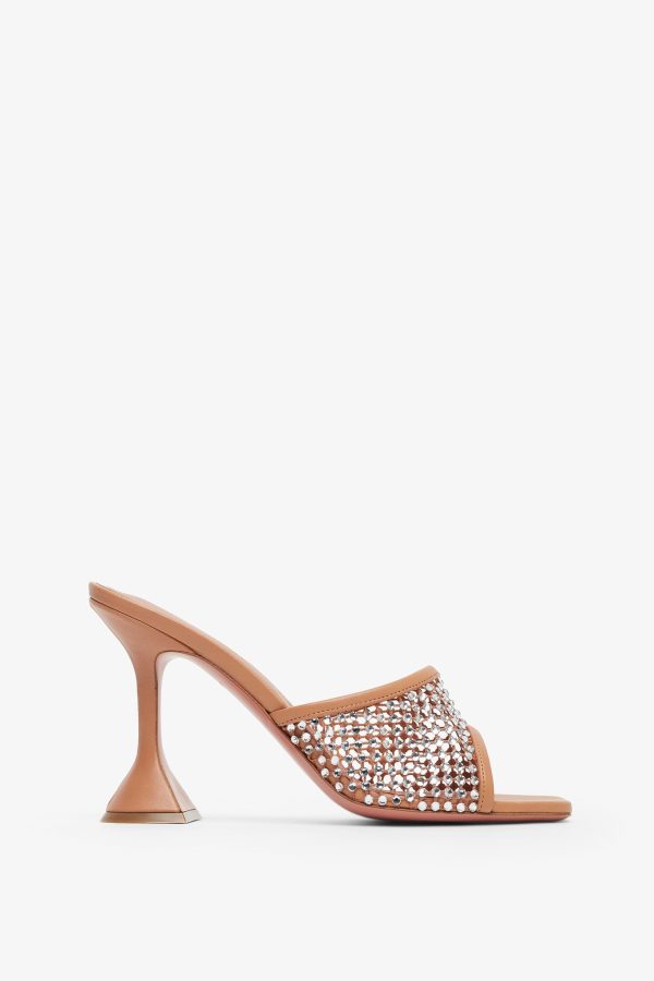 Lupita 95 beige crystal mules
