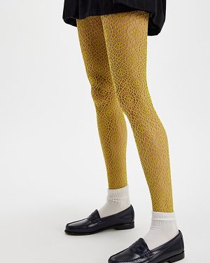 Lykke Tights by Swedish Stockings at Free People in Apple Green, Size: Small