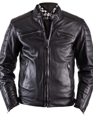 (M) Helstons Cruiser Rag Leather Jacket Black