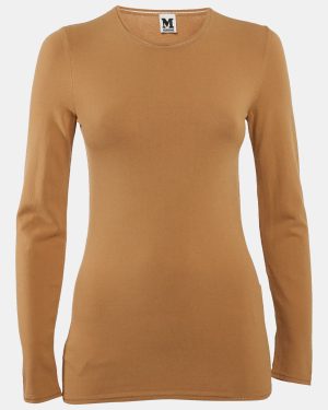 M Missoni Beige Stretch Knit Crewneck Sweatshirt S