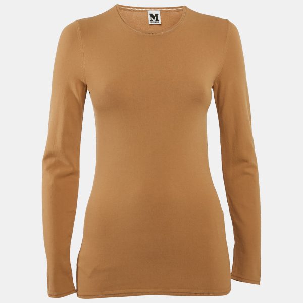 M Missoni Beige Stretch Knit Crewneck Sweatshirt S