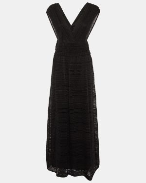 M Missoni Black Lurex Knit Sleeveless Maxi Dress M
