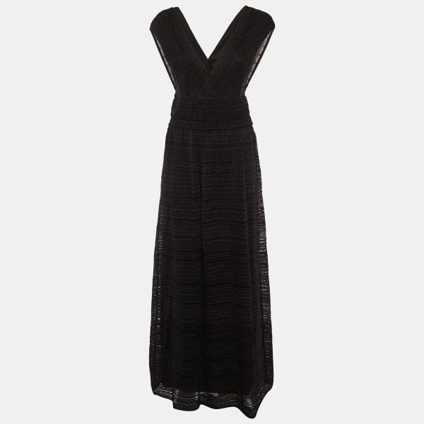 M Missoni Black Lurex Knit Sleeveless Maxi Dress M
