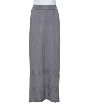 M Missoni Grey Patterned Knit Maxi Skirt S