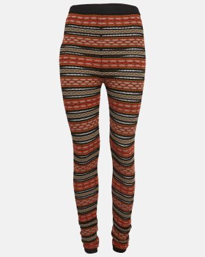 M Missoni Multicolor Stripe Patterned Knit Leggings M