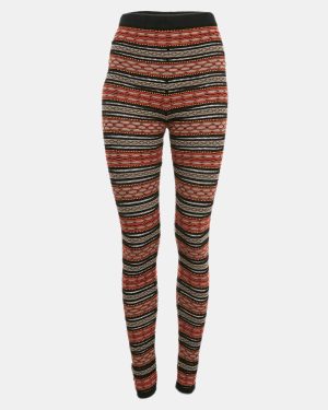 M Missoni Multicolor Stripe Patterned Knit Leggings M