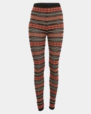 M Missoni Multicolor Stripe Patterned Knit Leggings S