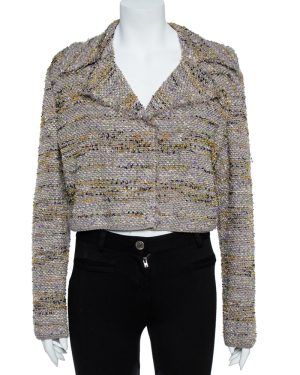 M Missoni Multicolor Tweed Cropped Blazer L