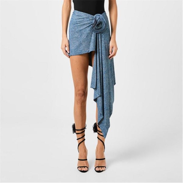 MAGDA BUTRYM Asymmetrical Draped Swim Skirt - Blue