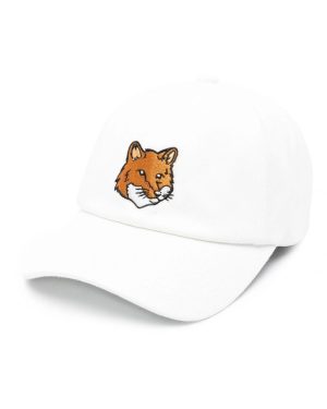 MAISON KITSUNE PARIS FOX HEAD 6 PANEL CAP Size: OS, colour: WHITE