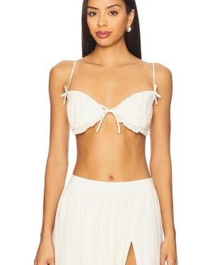 MAJORELLE Lindy Bra Top in Ivory. Size M, S, XL, XS, XXS.