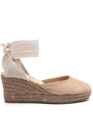 MANEBI Hamptons Suede Low Wedge Espadrilles