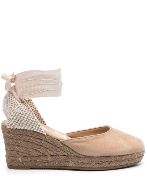 MANEBI Hamptons Suede Low Wedge Espadrilles