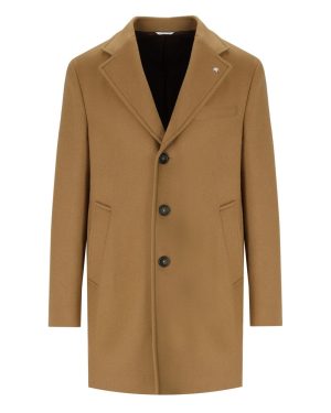 MANUEL RITZ CAMEL SINGLE-BREASTED COAT