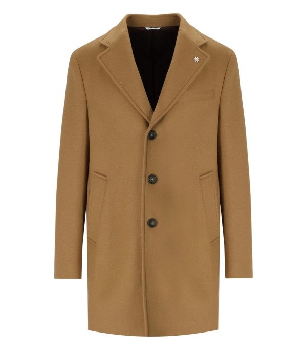 MANUEL RITZ CAMEL SINGLE-BREASTED COAT