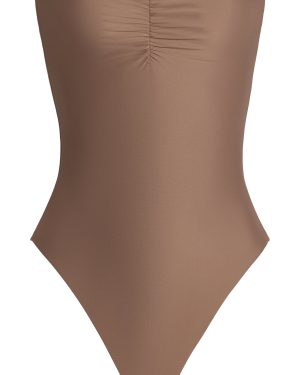 MARE PERPETUA - Exclusive Dip One-Piece Swimsuit - Brown - M - Moda Operandi