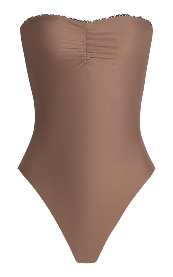 MARE PERPETUA - Exclusive Dip One-Piece Swimsuit - Brown - M - Moda Operandi