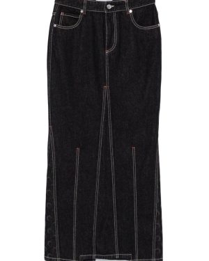 MARINE SERRE Moon Denim Long Skirt