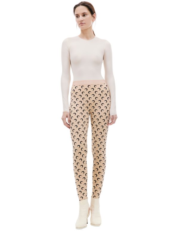 MARINE SERRE Moon all over logo leggings