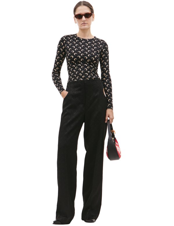 MARINE SERRE Straight-leg pants with cut-out detailing