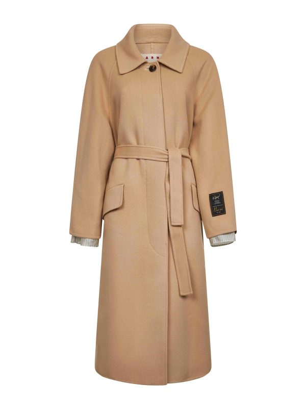 MARNI | Camel virgin wool and cashmere single-breasted coat | Women | 40