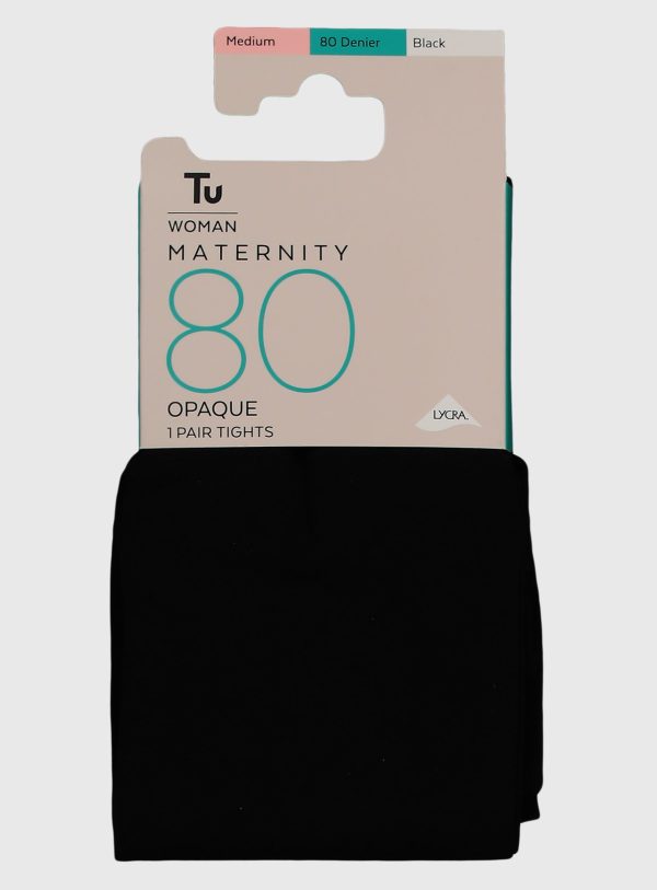MATERNITY Black Opaque 80 Denier Tights