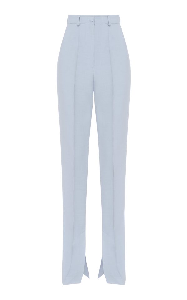 MATRIEL - Side-Split Twill Skinny Trousers - Blue - L - Moda Operandi
