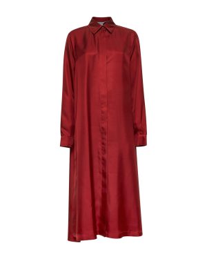 MAX MARA | Red CRUSCA silk shirt dress | Women | 44