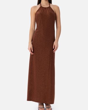 MC2 Saint Barth Lurex Brown Knitted Long Dress