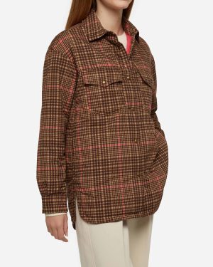 MC2 Saint Barth Quilted Padded Lightweight Jacket Kimmy With Pied De Poule Print