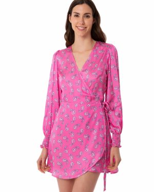 MC2 Saint Barth Satin Wrap Dress With Paisley Print