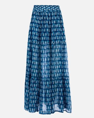 MC2 Saint Barth Woman Silk Voile Pleated Long Skirt Cheyenne