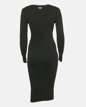 MICHAEL Michael Kors Black Rib Knit Bodycon Dress XS