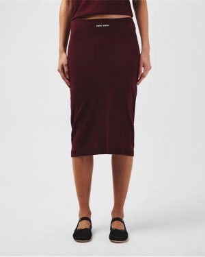 MIU MIU Midi Skirt - Red