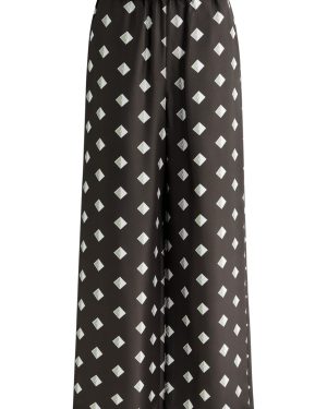MM Printed Wide-leg Silk-twill Trousers - Brown - 8 (UK8 / S)