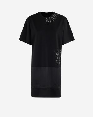 MM6 MAISON MARGIELA_Black mini dress with Numeric logo_Black_XS_Women